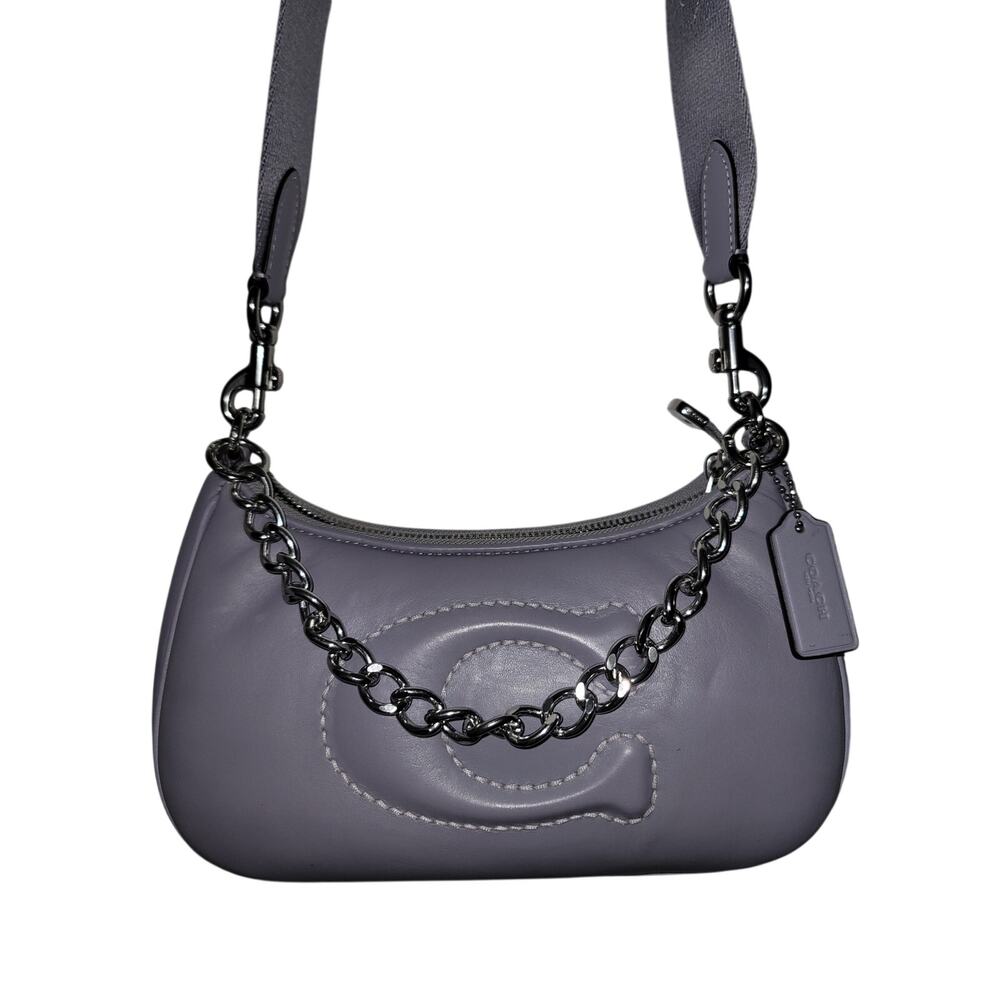 Coach Teri Shoulder Bag With Signature Quilting Silver/Mist